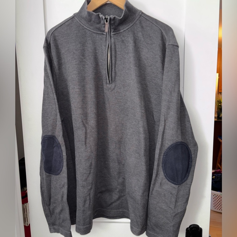 Banana Republic Men's Charcoal Zip-Up Sweater